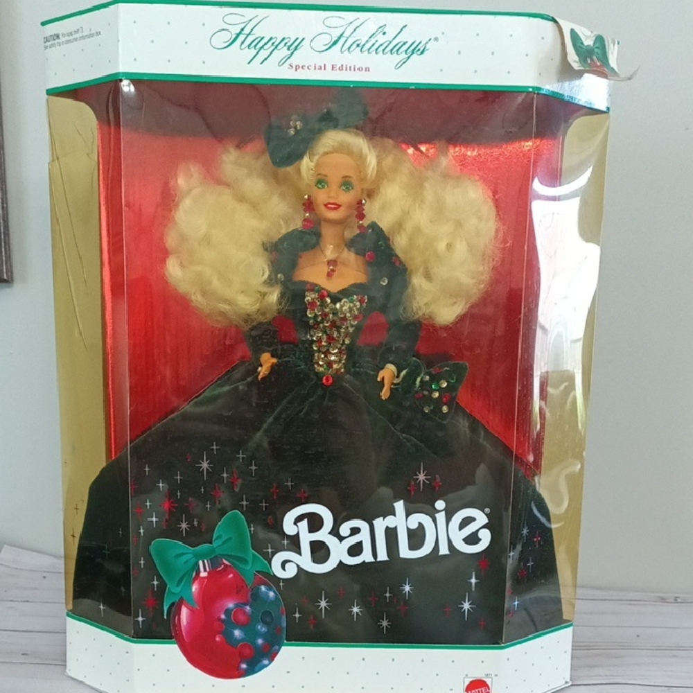 Barbie Holiday Special Edition Doll - Dark Green, Red, Gold Accents 1991